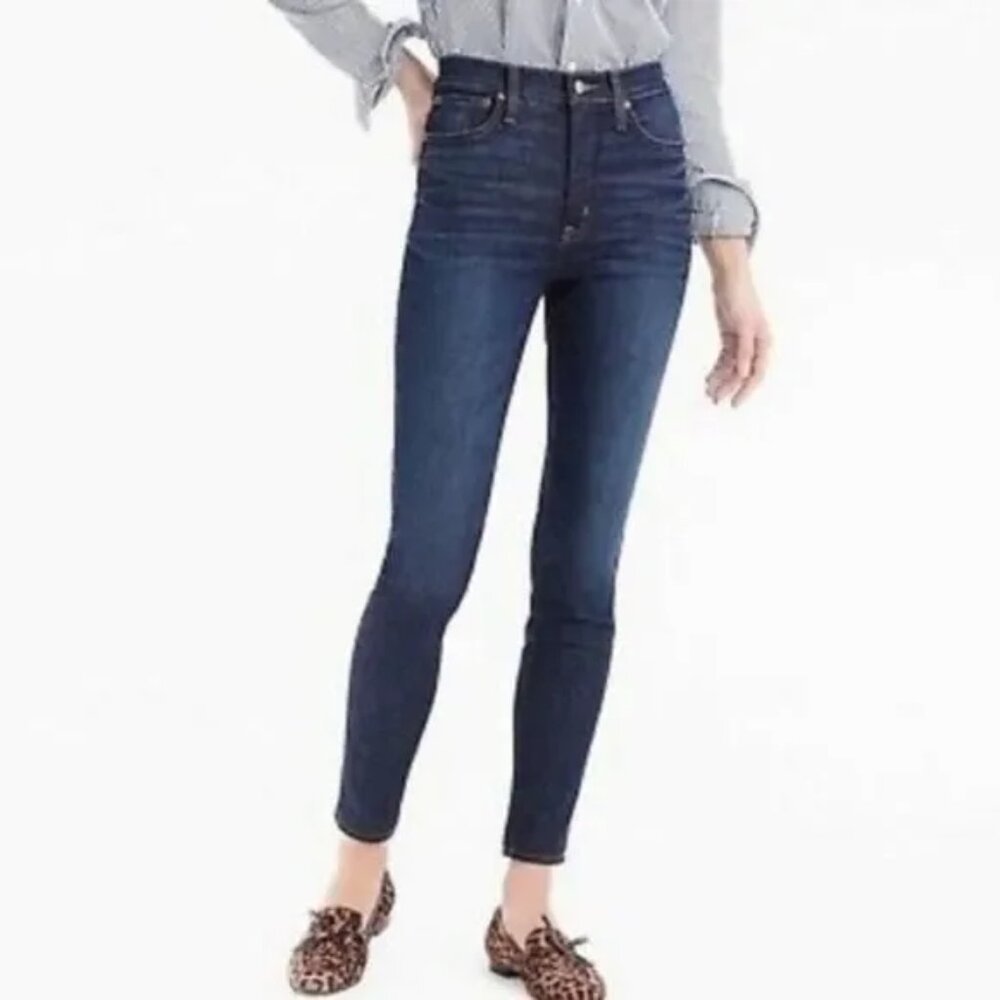 J. Crew | Dark Wash 9" Trademark Toothpick Skinny Jeans